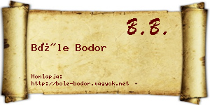 Bőle Bodor névjegykártya